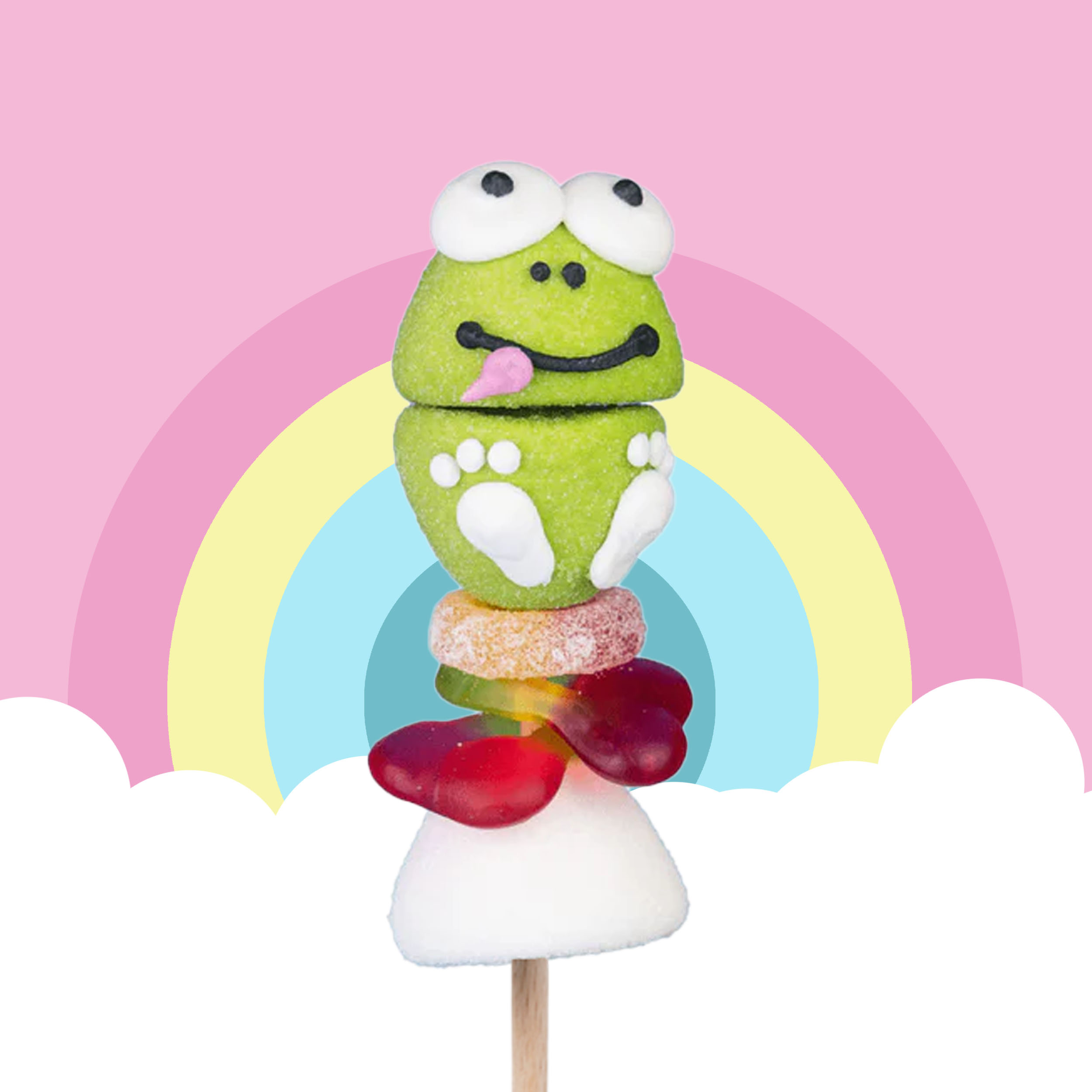 Marshmallowsfigur i form av en groda